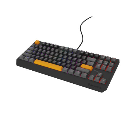 GENESIS Thor 230 TKL žaidimų klaviatūra USB + RF Wireless + Bluetooth QWERTY Juoda, Pilka, Oranžinė