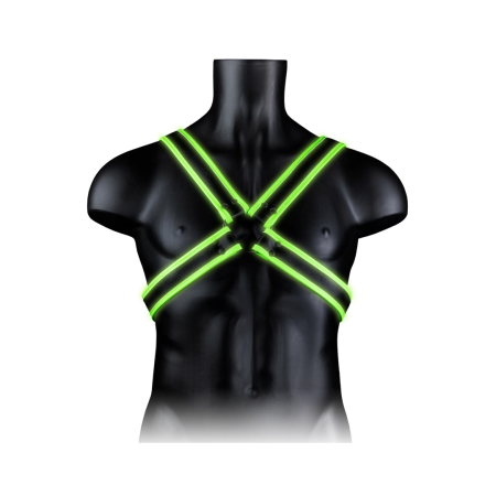 OUCH! Cross Armor Harness L/XL Glow in the Dark Adjustable Design