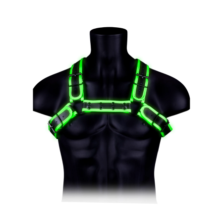 Ouch! Bulldog Adjustable Harness Buckle Glow-in-the-Dark L/XL