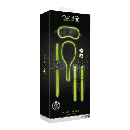 Ouch! Glow in the Dark Bondage Kit #1 - Luminous Green Set