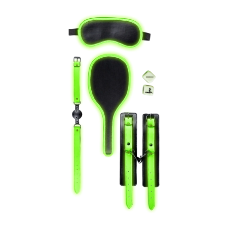 Ouch! Glow in the Dark Bondage Kit #1 - Luminous Green Set