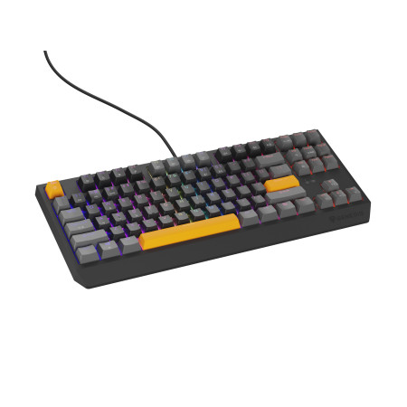 GENESIS Thor 230 TKL žaidimų klaviatūra USB + RF Wireless + Bluetooth QWERTY Juoda, Pilka, Oranžinė