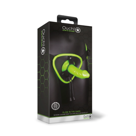 Ouch! Glow-in-the-Dark Adjustable Strap-On Harness Green