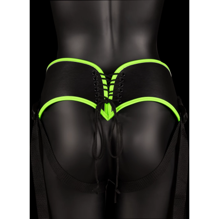 Ouch! Glow-in-the-Dark Adjustable Strap-On Harness Green
