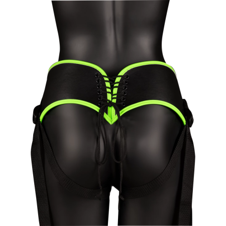 Ouch! Glow-in-the-Dark Adjustable Strap-On Harness Green