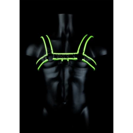 OUCH! Chest Harness Glow-in-the-Dark L/XL Adjustable Neon Green