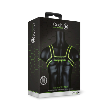 OUCH! Chest Harness Glow-in-the-Dark L/XL Adjustable Neon Green