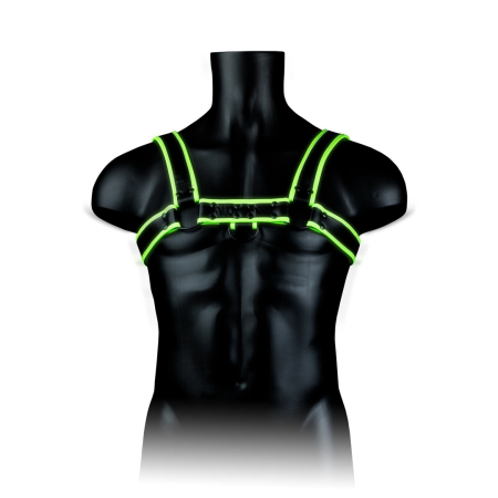 OUCH! Chest Harness Glow-in-the-Dark L/XL Adjustable Neon Green