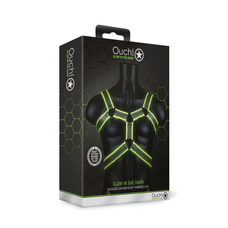 Ouch! Body Armor Harness Glow-in-the-Dark Adjustable S/M Green