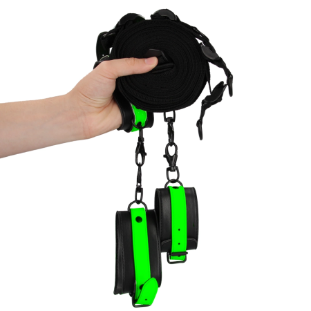 Ouch! Glow in the Dark Bed Restraint Attachment Set, Neon Green