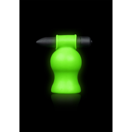 Ouch! Glow in the Dark Vibrating Intimate Head Device Green