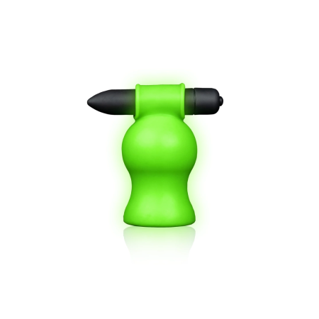 Ouch! Glow in the Dark Vibrating Intimate Head Device Green