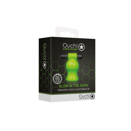 Ouch! Glow in the Dark Vibrating Intimate Head Device Green