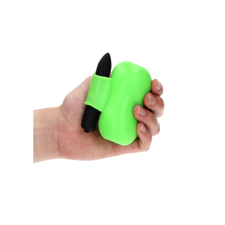 Ouch! Glow in the Dark Vibrating Intimate Device, Fluorescent Green