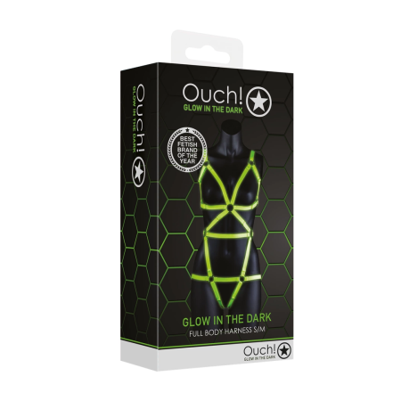 Ouch! Full Body Harness Glow-in-the-Dark Adjustable S/M