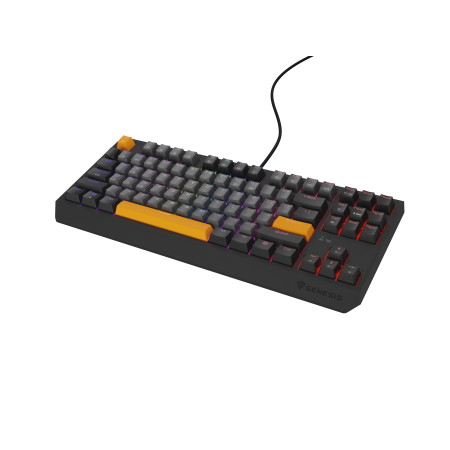 GENESIS Thor 230 TKL žaidimų klaviatūra USB + RF Wireless + Bluetooth QWERTY Juoda, Pilka, Oranžinė
