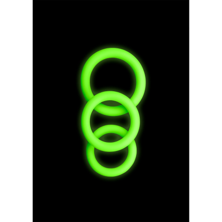 Ouch! Glow in the Dark 3-Piece Luminous Silicone Ring Set