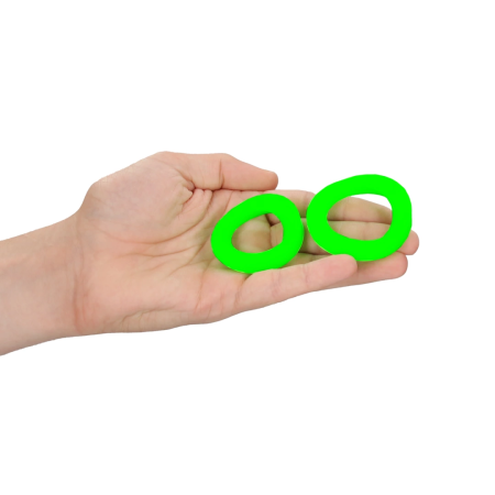 Ouch! Glow in the Dark Comfort Ring Set 2pcs Flexible Green