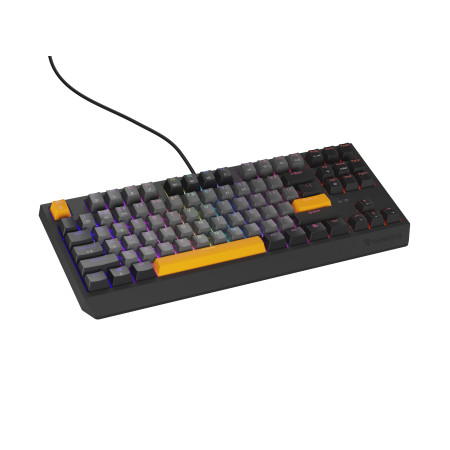 GENESIS Thor 230 TKL žaidimų klaviatūra USB + RF Wireless + Bluetooth QWERTY Juoda, Pilka, Oranžinė