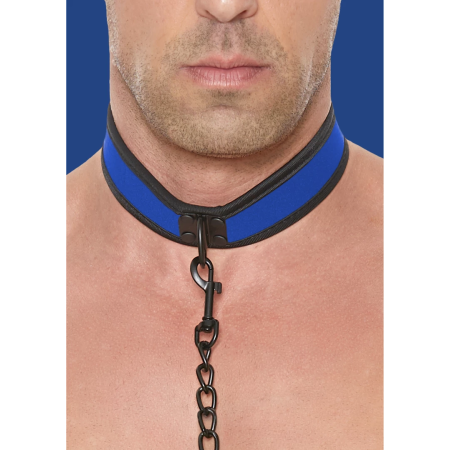 OUCH! Adjustable Neoprene Collar with Detachable Leash Black