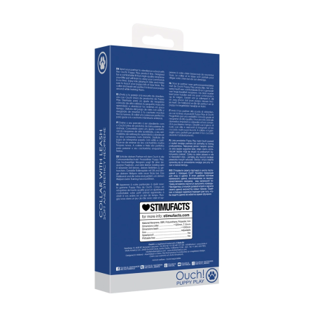 OUCH! Adjustable Neoprene Collar with Detachable Leash Black