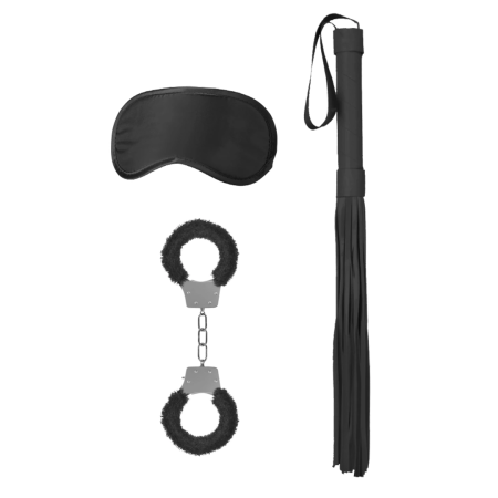 Loving Joy Bondage Set No.1 - Metal Cuffs, Satin Mask & Flogger Kit