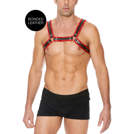 Kiotos Leather Bulldog Harness S/M - Adjustable Bonded Leather Chest Strap