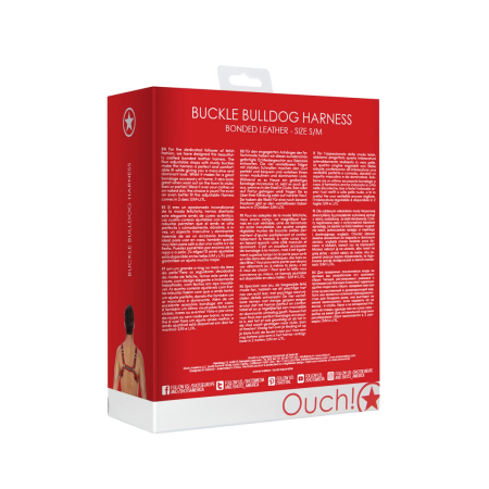 Kiotos Leather Bulldog Harness S/M - Adjustable Bonded Leather Chest Strap