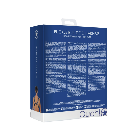 Luxe Bonded Leather Bulldog Harness S/M - Adjustable Straps & Buckles