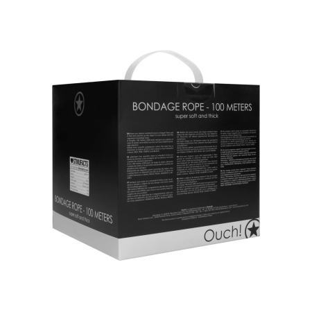 Shots Bondage Rope 100 m - Durable Cotton, Black, 0.8 cm Diameter