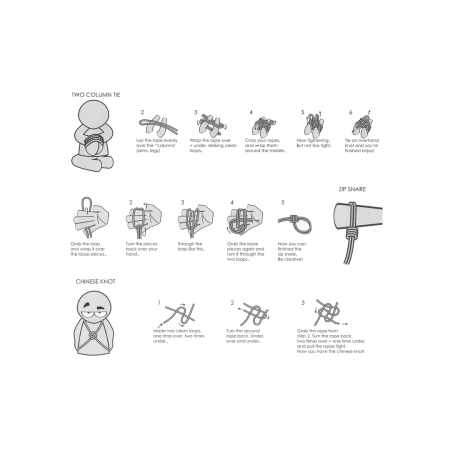 Shots Bondage Rope 100 m - Durable Cotton, Black, 0.8 cm Diameter