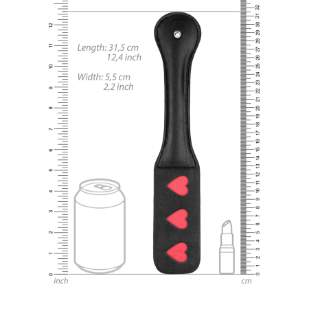 Rimba Paddle HEARTS - Leather Impact Tool with Heart Pattern
