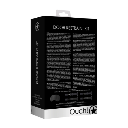 Ouch! Door Restraint System with Adjustable Cuffs and Eye Mask Black