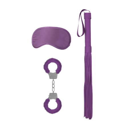 EasyToys Beginner Bondage Set with Furry Cuffs, Satin Mask & Flogger