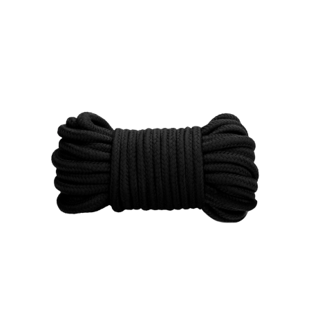 OUCH! Cotton-Silk Bondage Rope 10m - Thick, Durable Comfort, Black/Red