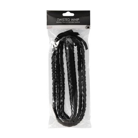 Ouch! Twisted Whip Braided Premium Bonded Leather Black 70cm