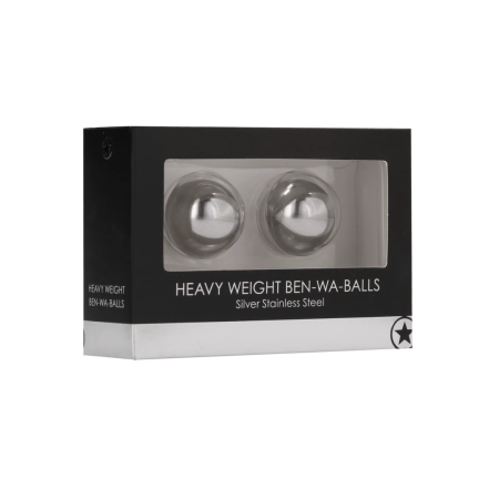 Shots Heavy Weight Ben Wa Balls Stainless Steel 2pcs Silver 100g