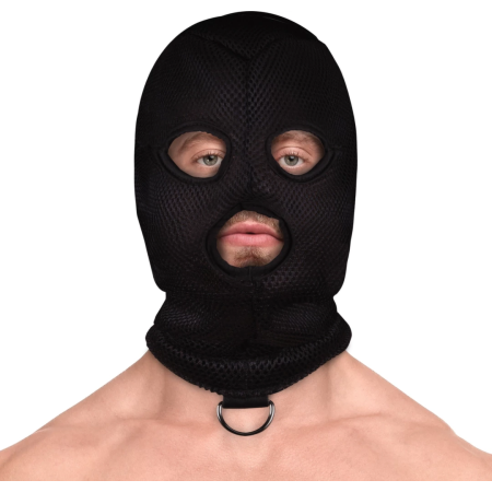 Ouch! Xtreme Mesh Balaclava with D-Ring, Universal Size, Black