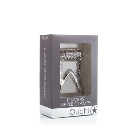 Ouch! Pincers Adjustable Stainless Steel Nipple Clamps with Chain
