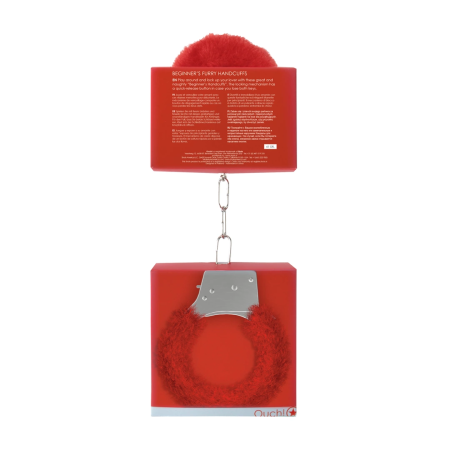 Ouch! Beginner Handcuffs Furry - Soft Adjustable Restraint, Black