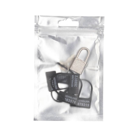 ManCage Spare Lock Set - 5 Black Plastic Locks & Metal Padlock with Keys