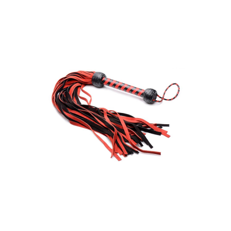 XR Brands Suede Flogger Red & Black Braided Handle 53 cm