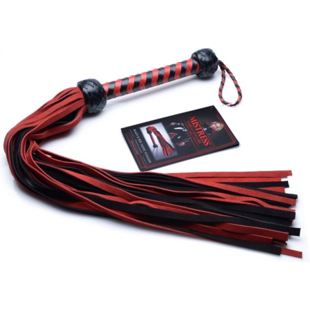XR Brands Suede Flogger Red & Black Braided Handle 53 cm