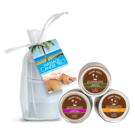 Earthly Body Massage Candle Trio Set 3x57g - Skinny Dip, Guavalava, Dreamsicle