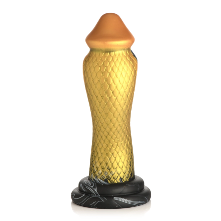 XR Brands Golden Snake Silicone Intimate Toy Gold-Black Large