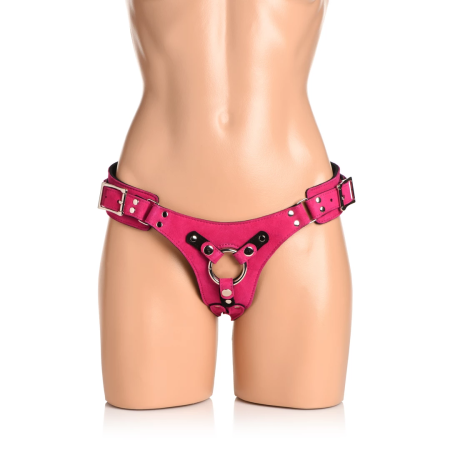 Bodice Deluxe Leather Harness Purple - Adjustable Corset System