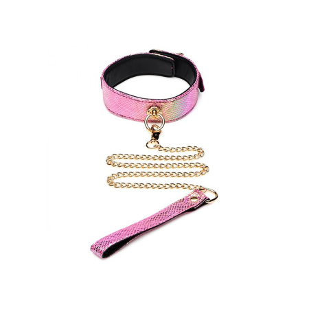 XR Brands Captive Cobra Pink Snake Print Bondage Set, Adjustable PU