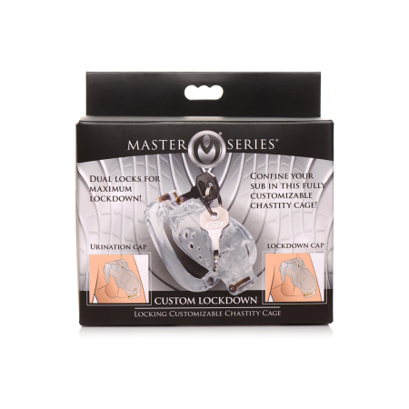 XR Brands Double Lockdown Adjustable Locking System Chastity Cage Black