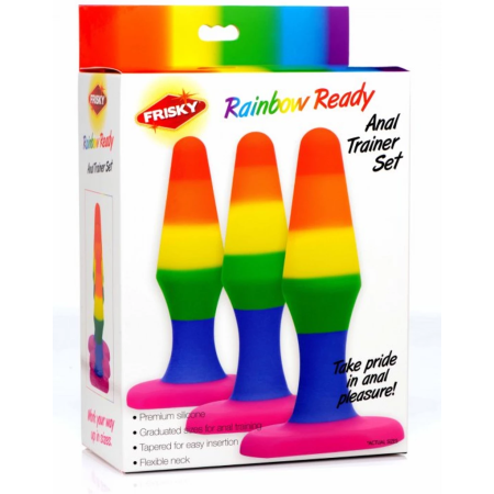XR Brands Rainbow Silicone Anal Trainer Set - 3-Piece Graduated Plugs