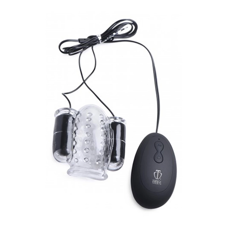 XR Brands Master Series Dual Vibrating Silicone Intimate Head Massager